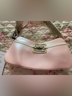 Beijo Pale Pink Shoulder Bag with Cream Trim